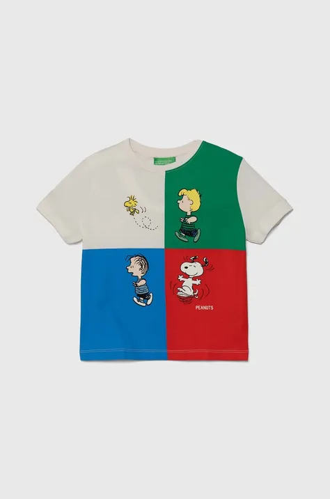 Дитяча бавовняна футболка United Colors of Benetton X Peanuts з принтом