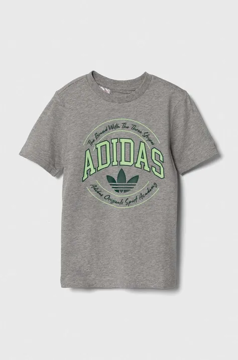 adidas Originals t-shirt bawełniany dziecięcy kolor szary z nadrukiem