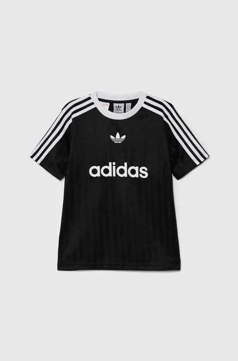 Dětské tričko adidas Originals černá barva, s potiskem