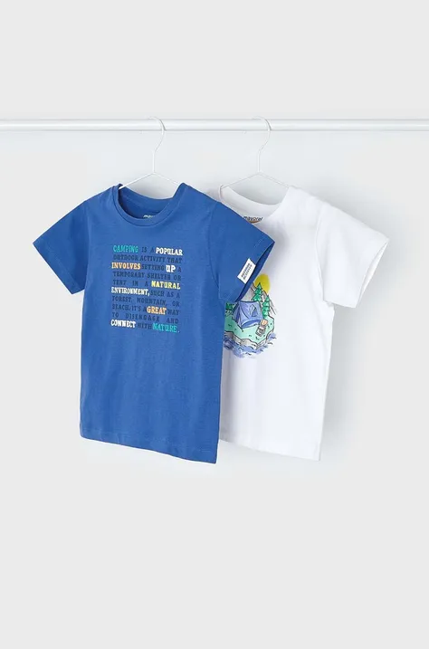 Mayoral t-shirt in cotone per bambini pacco da 2 colore blu