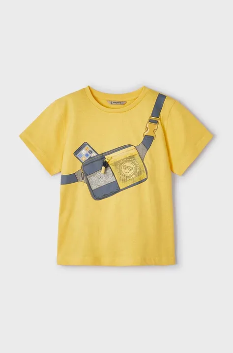 Mayoral tricou copii culoarea galben, cu imprimeu