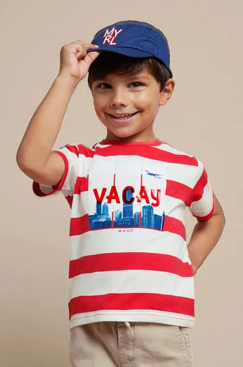Παιδικό βαμβακερό μπλουζάκι Mayoral χρώμα: κόκκινο