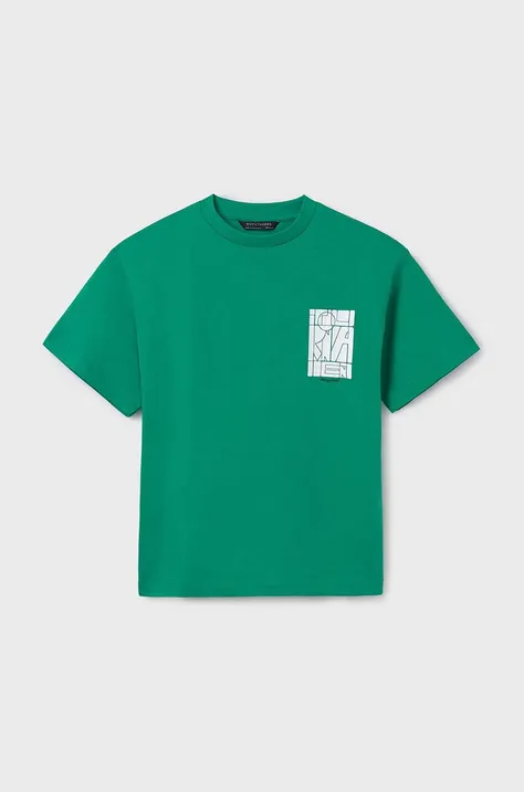 Dječja pamučna majica kratkih rukava Mayoral boja: zelena, s tiskom