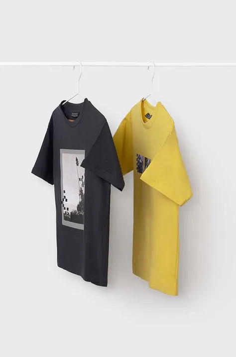 Mayoral t-shirt in cotone per bambini pacco da 2 colore nero