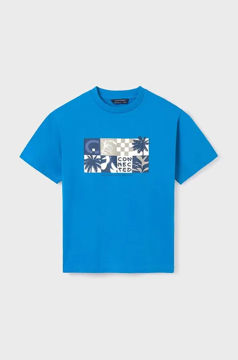 Mayoral t-shirt in cotone per bambini colore blu