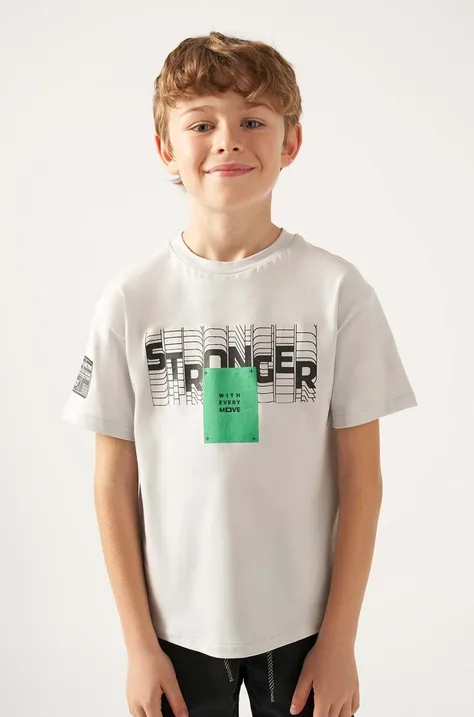 Mayoral tricou de bumbac pentru copii culoarea gri, cu imprimeu