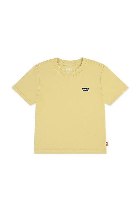 Levi's t-shirt bawełniany dziecięcy LVB BATWING CHEST HIT kolor żółty gładki 8EA100