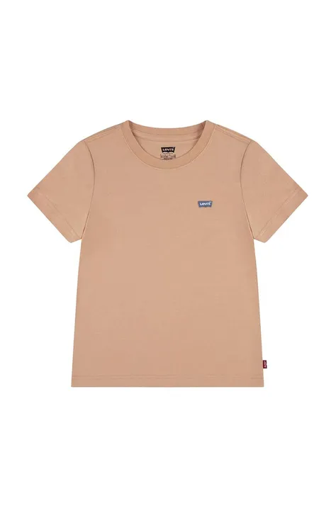 Παιδικό βαμβακερό μπλουζάκι Levi's χρώμα: πορτοκαλί
