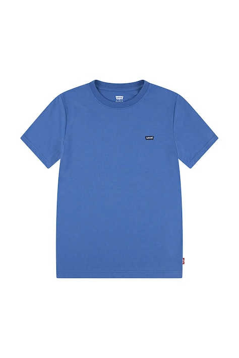 Детска памучна тениска Levi's LVB BATWING CHEST HIT в тюркоазено с изчистен дизайн 8EA100