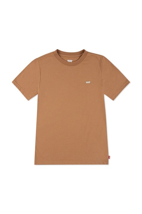 Levi's tricou de bumbac pentru copii LVB BATWING CHEST HIT culoarea maro, uni, 8EA100