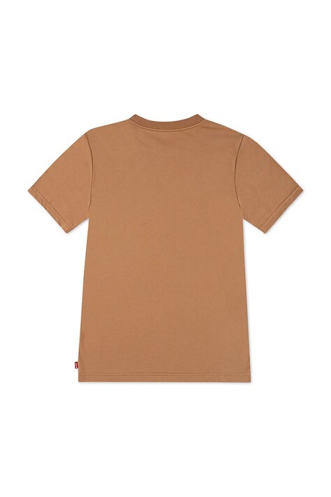 Levi's tricou de bumbac pentru copii LVB BATWING CHEST HIT culoarea maro, uni, 8EA100