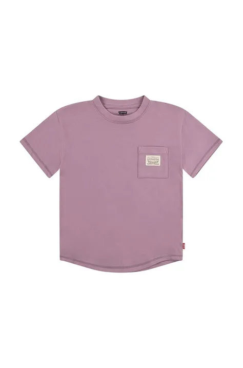 Dětské tričko Levi's vínová barva, s potiskem