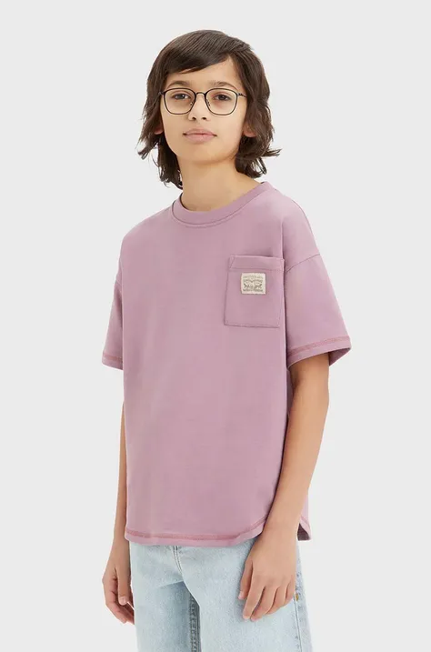 Дитяча футболка Levi's колір бордовий однотонний
