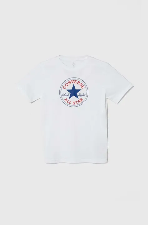 Дитяча футболка Converse колір білий з принтом