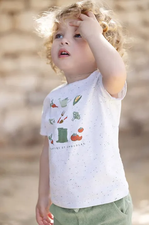 Majica kratkih rukava za bebe Tartine et Chocolat boja: bijela, s tiskom