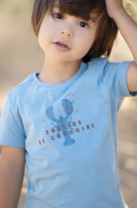 Детска тениска Tartine et Chocolat в синьо с принт