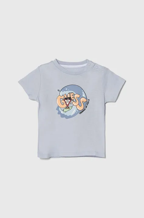 Бавовняна футболка для немовлят Guess з принтом