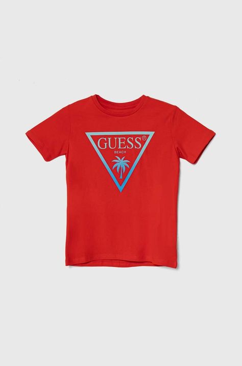 Guess tricou copii culoarea rosu, cu imprimeu