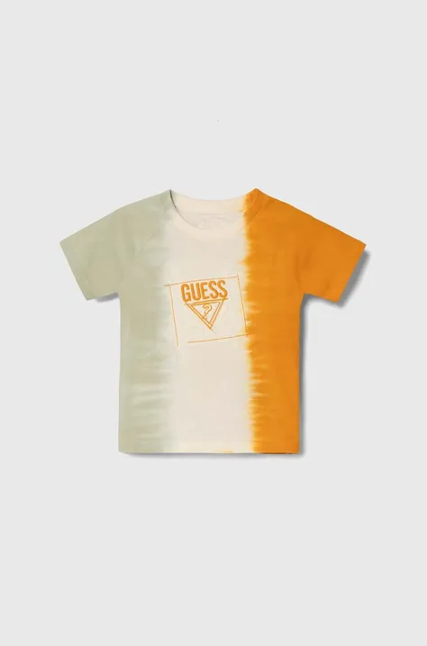 Detské bavlnené tričko Guess vzorovaný