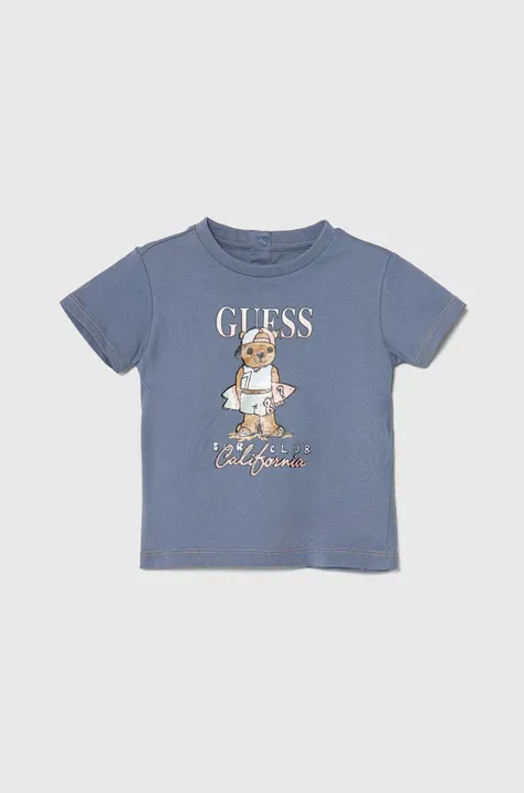 Дитяча бавовняна футболка Guess з принтом