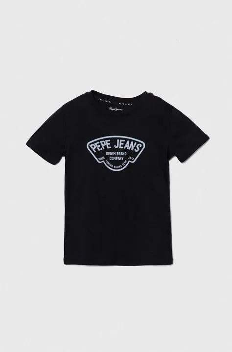 Detské bavlnené tričko Pepe Jeans REGEN tmavomodrá farba, s potlačou