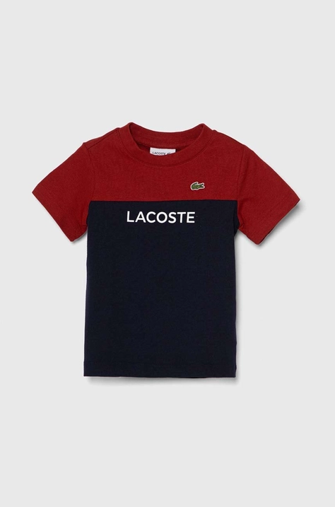 Lacoste gyerek pamut póló sötétkék, mintás