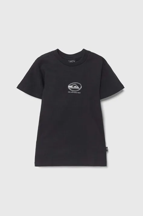 Quiksilver gyerek pamut póló CHROME LOGO fekete, nyomott mintás