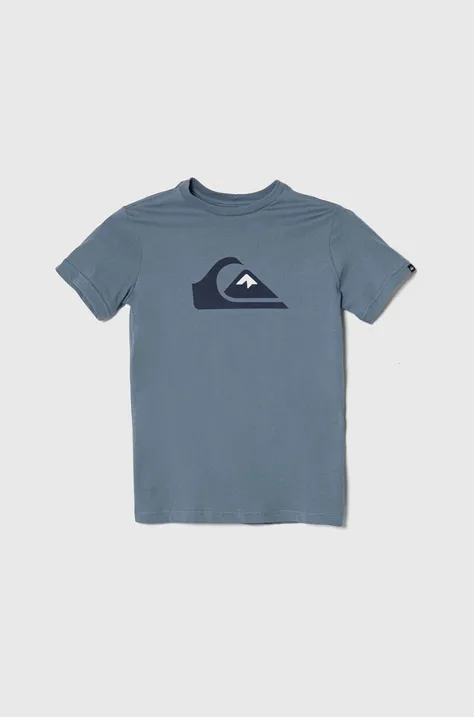 Quiksilver t-shirt bawełniany dziecięcy COMPLOGOYTH kolor niebieski z nadrukiem