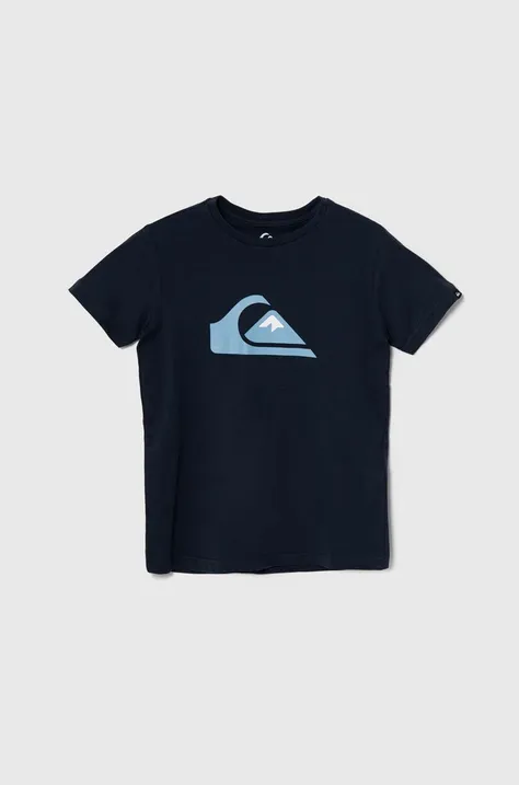 Otroška bombažna kratka majica Quiksilver COMPLOGOYTH mornarsko modra barva