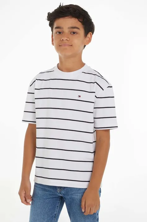 Детская хлопковая футболка Tommy Hilfiger цвет синий узорный
