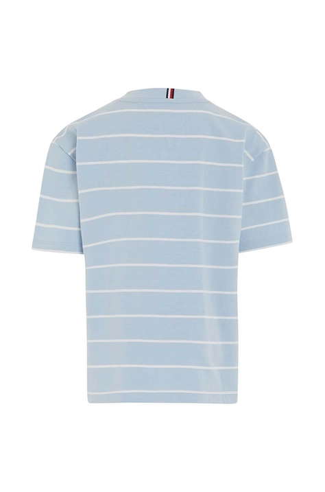 Tommy Hilfiger t-shirt bawełniany dziecięcy kolor niebieski wzorzysty