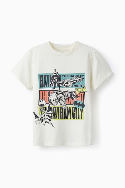 zippy tricou de bumbac pentru copii culoarea alb, cu imprimeu