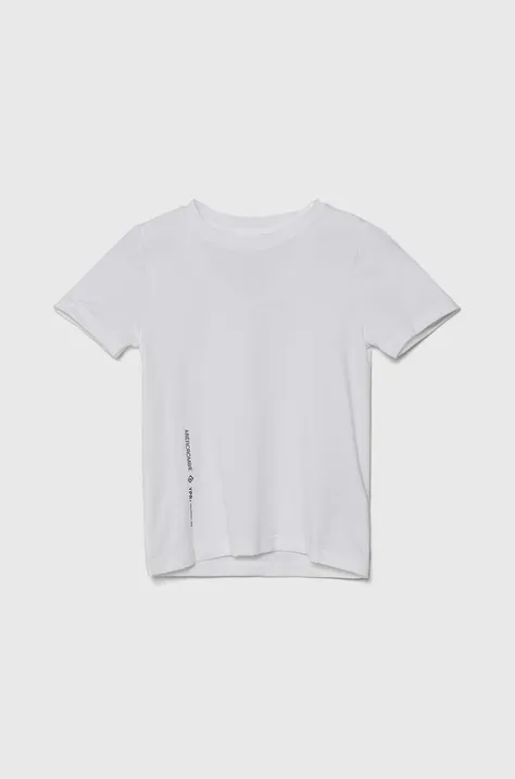 Детска тениска Abercrombie & Fitch в бяло с принт