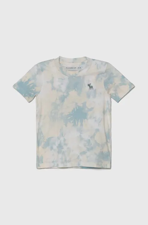 Abercrombie & Fitch t-shirt bawełniany dziecięcy kolor beżowy wzorzysty