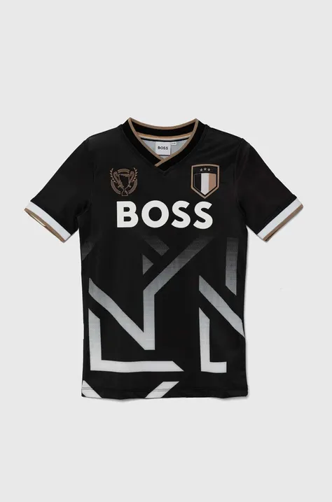 Detské tričko BOSS čierna farba, s potlačou, J50651