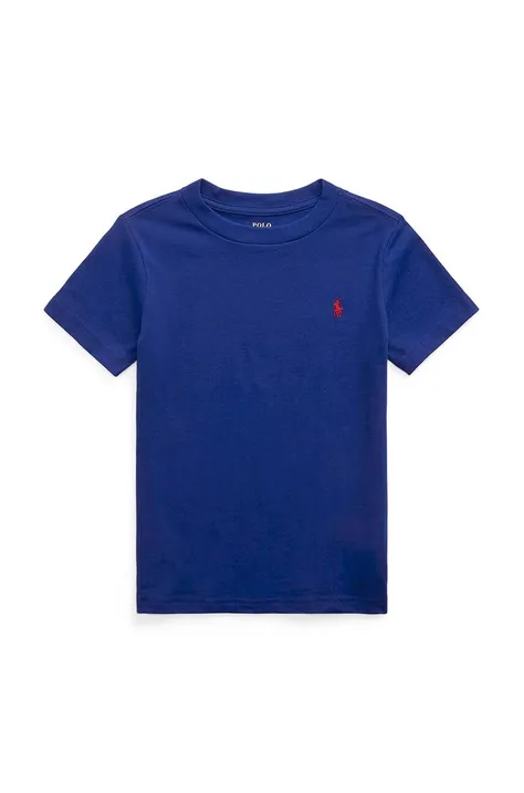 Dětské bavlněné tričko Polo Ralph Lauren tmavomodrá barva, 322832904092