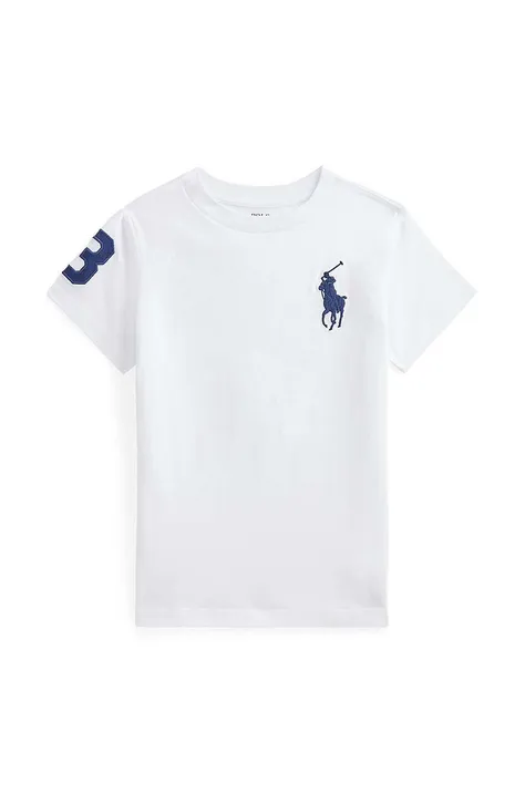 Otroška bombažna kratka majica Polo Ralph Lauren bela barva, 322832907037