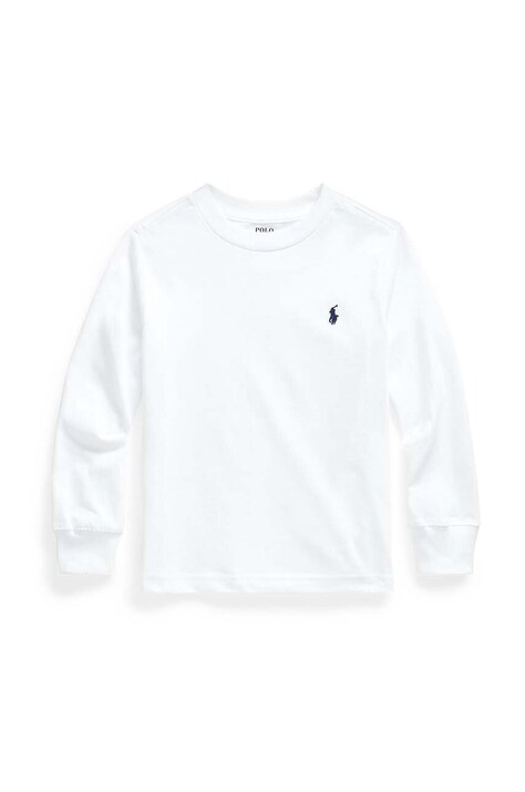 Polo Ralph Lauren longsleeve bawełniany dziecięcy kolor biały gładki 322843804004