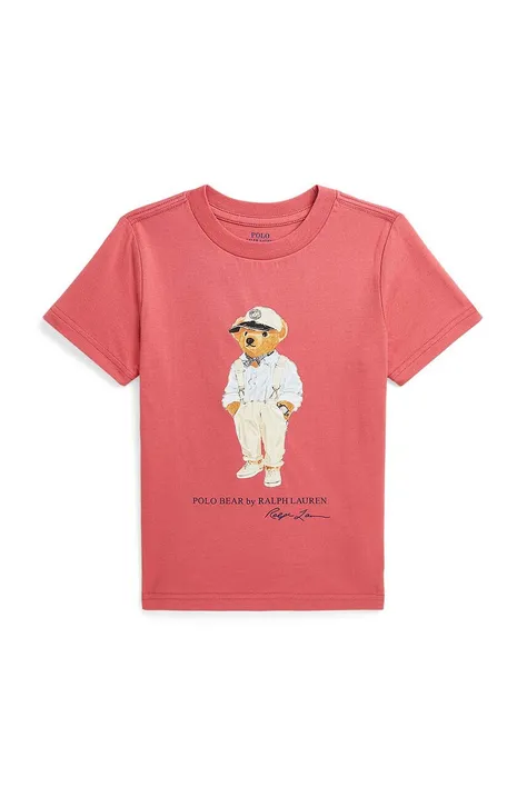 Polo Ralph Lauren t-shirt bawełniany dziecięcy kolor czerwony z nadrukiem 322853828032