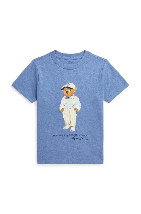 Polo Ralph Lauren t-shirt bawełniany dziecięcy kolor niebieski z nadrukiem 322853828036