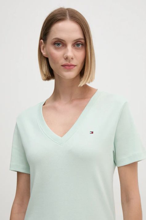 Tommy Hilfiger t-shirt in cotone donna colore verde WW0WW40584