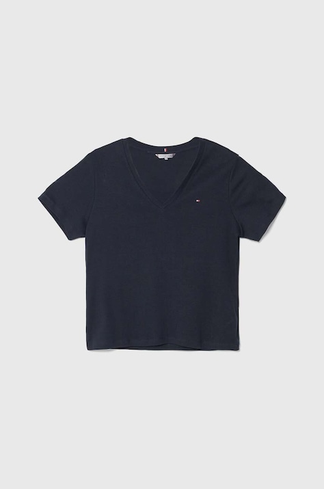 Bavlnené tričko Tommy Hilfiger dámske, tmavomodrá farba, WW0WW40584