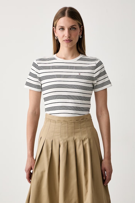 Tommy Hilfiger tricou pentru femei din bumbac bej WW0WW40587