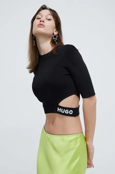HUGO pulóver könnyű, női, fekete