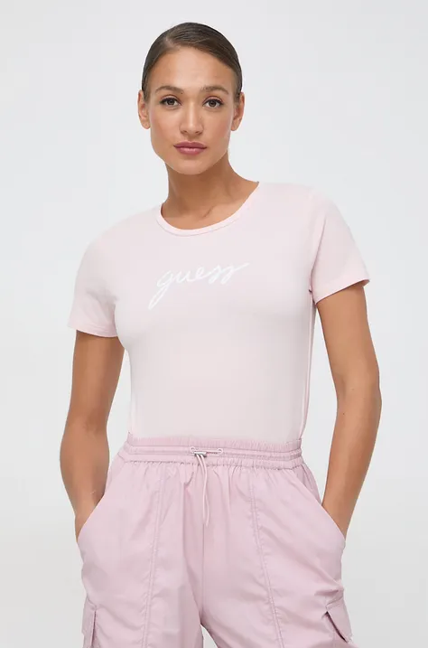 Тениска Guess CARRIE в розово O4RM09 KBBU1