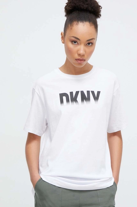 Dkny pamut póló női, fehér, DP3T9626