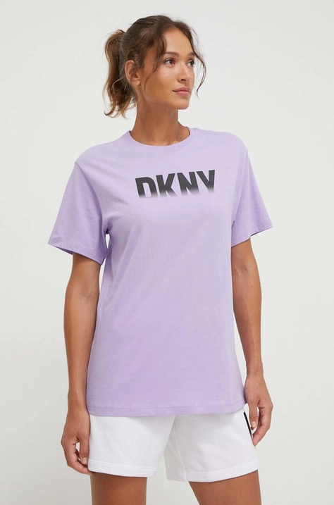 Dkny t-shirt bawełniany damski kolor fioletowy DP3T9626