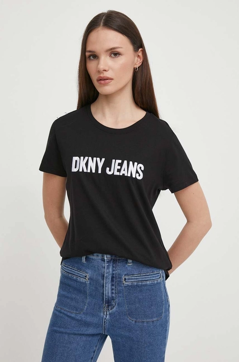 Μπλουζάκι Dkny χρώμα: μαύρο