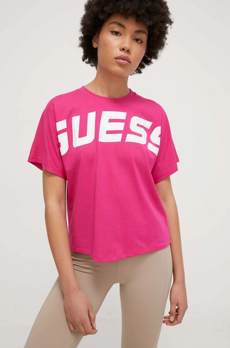 Футболка Guess женский цвет фиолетовый