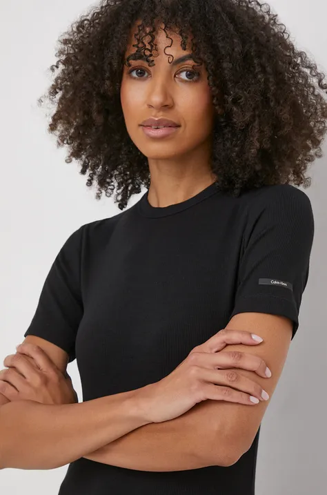 Majica kratkih rukava Calvin Klein za žene, boja: crna